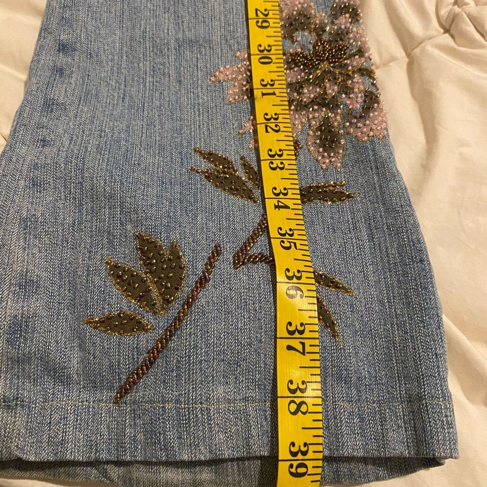 Z. Cavaricci Light Blue Floral Embroidered Jeans - Picture 9 of 10